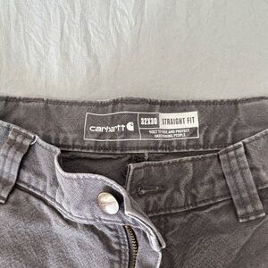 Carhartt Charcoal Straight Fit Trousers Double Knee